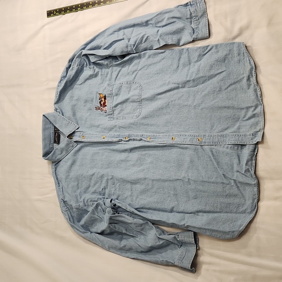 Warner Bros. Other - Vintage Looney tunes shirt denim long-sleeved men's size XL
